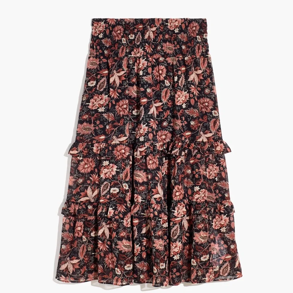 NWT Madewell Floral Tiered Maxi Skirt 2X - Picture 1 of 1